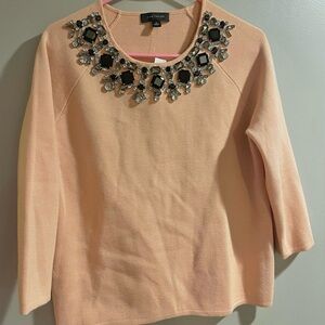 Ann Taylor bejeweled sweater top Medium